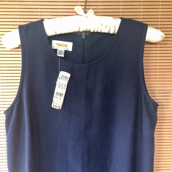 NWT. Talbots Petite Navy Linen Maxi Dress, size 4 - Picture 3 of 7
